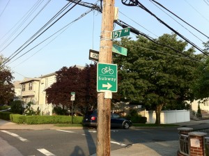"To Subway" Bike Sign